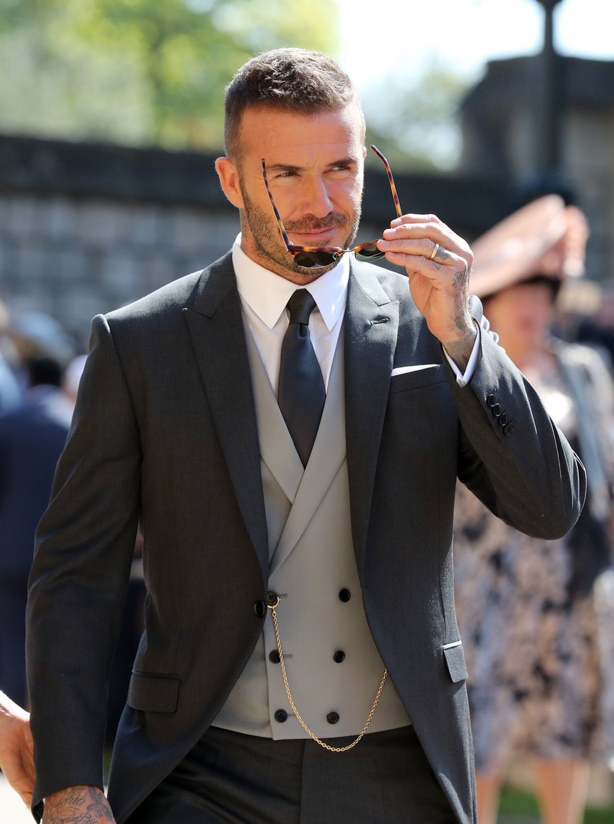 Becks has arrived for The Royal Wedding 😎 The man is too cool.
