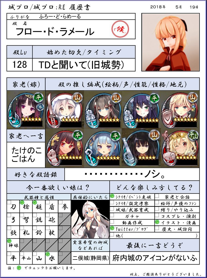 御城プロジェクト Re 城プロ履歴書 ハッシュタグまとめ Togetter 御城プロジェクト Re 城プロ履歴書 ハッシュタグまとめ Togetter