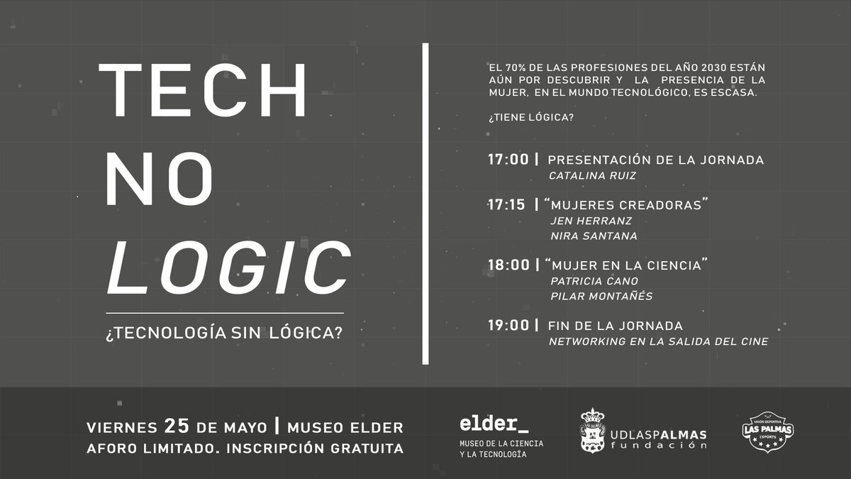 El 70 por ciento de las profesiones de 2030 están por descubrirse. 

En <a href="/museoelder/">Museo Elder</a> <a href="/TurismoGobCan/">Turismo y Empleo Gobcan</a> el 25 de mayo. Aforo limitado. Inscripción gratuita.