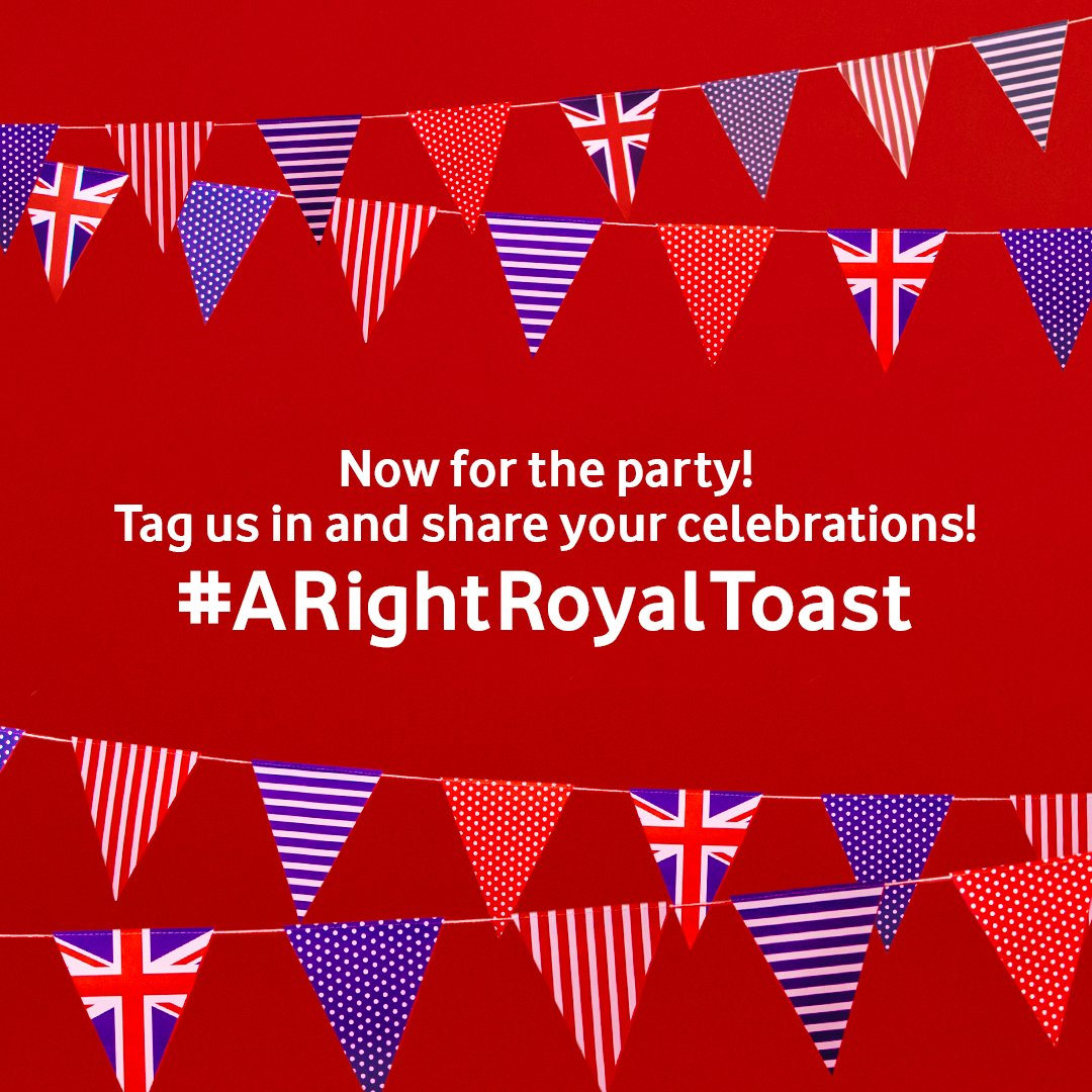 VodafoneUK's tweet photo. We hope you all have a great day and don't forget to share your celebrations with us using #ARightRoyalToast https://t.co/3xLEiD42Yx