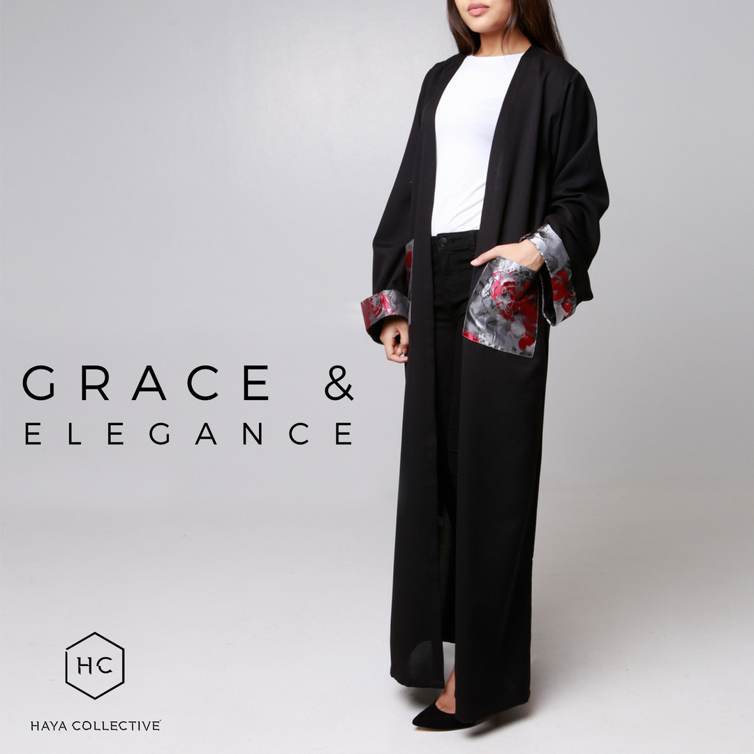 HayaCollective's tweet photo. Metallic brocade pockets and cuffs are the feature of this graceful abaya. There’s a sense of elegance in its simplicity.

Shop Amira Abaya (R799) now at https://t.co/rCfNxtq764. 
Eid ‘18 orders close this Sunday, at midnight.

#Ramadan #Abaya #Brocade #Hijab #HijabFashion https://t.co/Z0uPJI5BwT