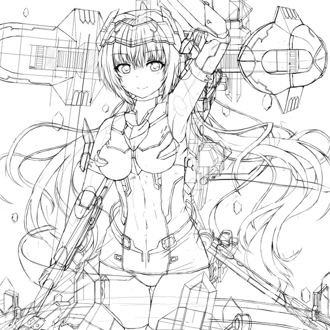 ゆっくりと時間を掛けすぎてしまったが、ひとまずラフは終わったかな。やっぱり機械は難しい・・・。 
