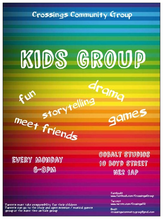 Please share!

Kids group - drama, games, storytelling and singing for all kids. Free. Children must come with responsible adult.

Mondays, 6pm-8pm, Cobalt Studios, NE2 1AP

@WEWAGC <a href="/NERSRefugee/">NERS Refugee Service</a> <a href="/ChiOnwurah/">Chi Onwurah 💙</a> <a href="/Somosa_Sisters/">Samosa Sisters</a>  <a href="/crossingsband/">The Crossings Band</a>
