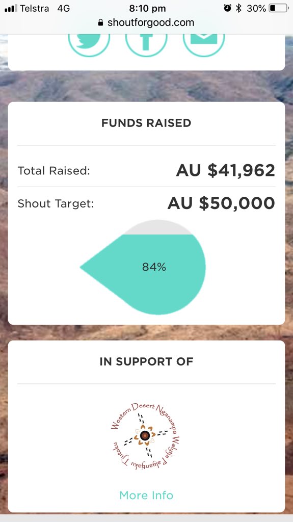 What makes an Aboriginal man, father, husband, health worker, marathoner start running 62k in the desert at 3.30am - pitch black, freezing cold? Kidney disease is too much! Please donate &amp; retweet shoutforgood.com/events/zibeon-…