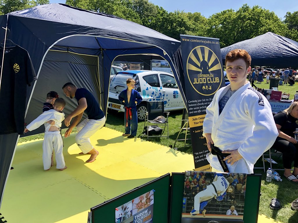 The kids are enjoying their free judo tasters at the Surrey Heath show