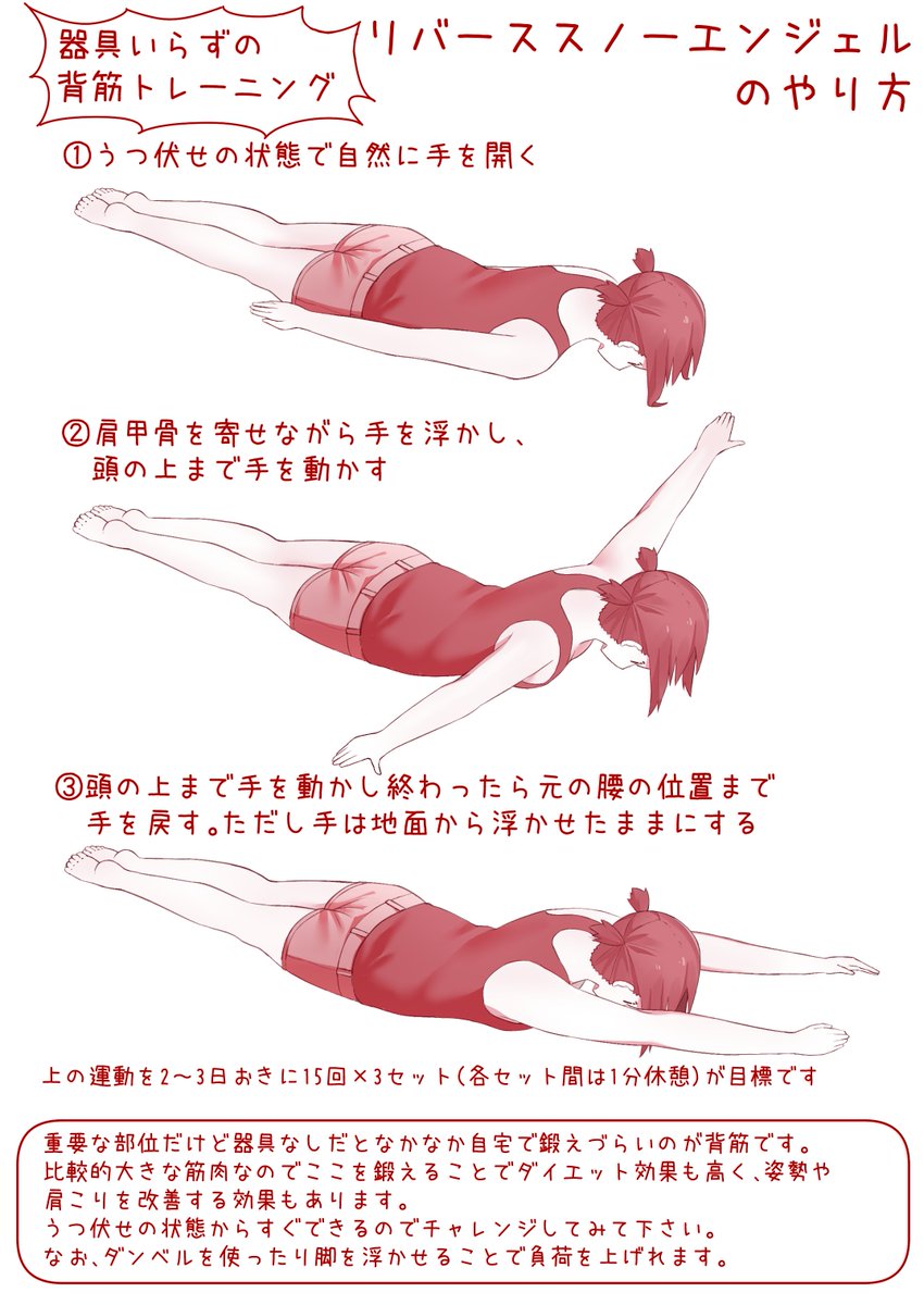 ট ইট র ついったーでもいっしょにとれーにんぐ 今日は器具なしで自宅でできる効果的な背筋トレーニング 背筋はめっちゃ重要な部分で 大きな筋肉なのでここを鍛えるとダイエット効果も高く 肩こりや姿勢改善にも効くという とにかくここに刺激を入れるといい ট ইট র ついったーでもいっしょにとれーにんぐ 今日は器具なしで自宅でできる効果的な背筋トレーニング 背筋はめっちゃ重要な部分で 大きな筋肉なのでここを鍛えるとダイエット効果も高く 肩こりや姿勢改善にも効くという とにかくここに刺激を入れるといい