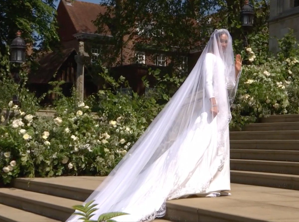 The dress? Designed by Clare Waight Keller for <a href="/givenchy/">Givenchy</a> #RoyalWedding