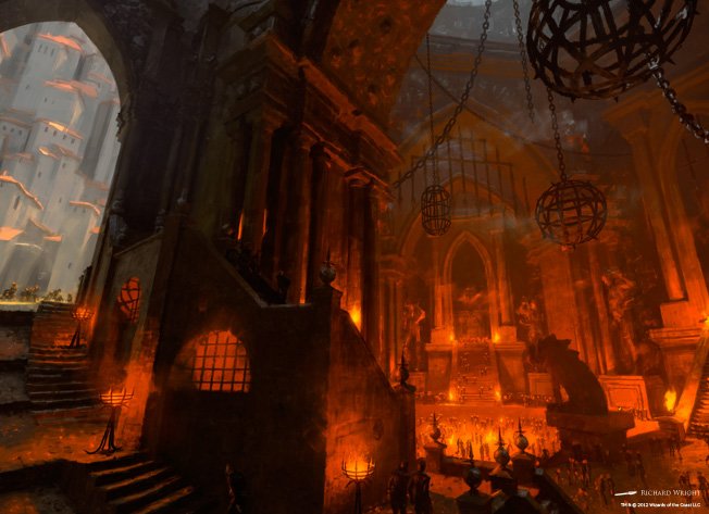 アクト 大吉アト ラクドス教団 The Cult Of Rakdos メインカラーは赤黒のギルド ラヴニカの鉄鋼業担当 退廃的娯楽や裏稼業を好む スーサイド的な動きをするよ 特徴は 殺戮と争乱による享楽 血の祝祭の実現 敵対ギルドはシミック連合