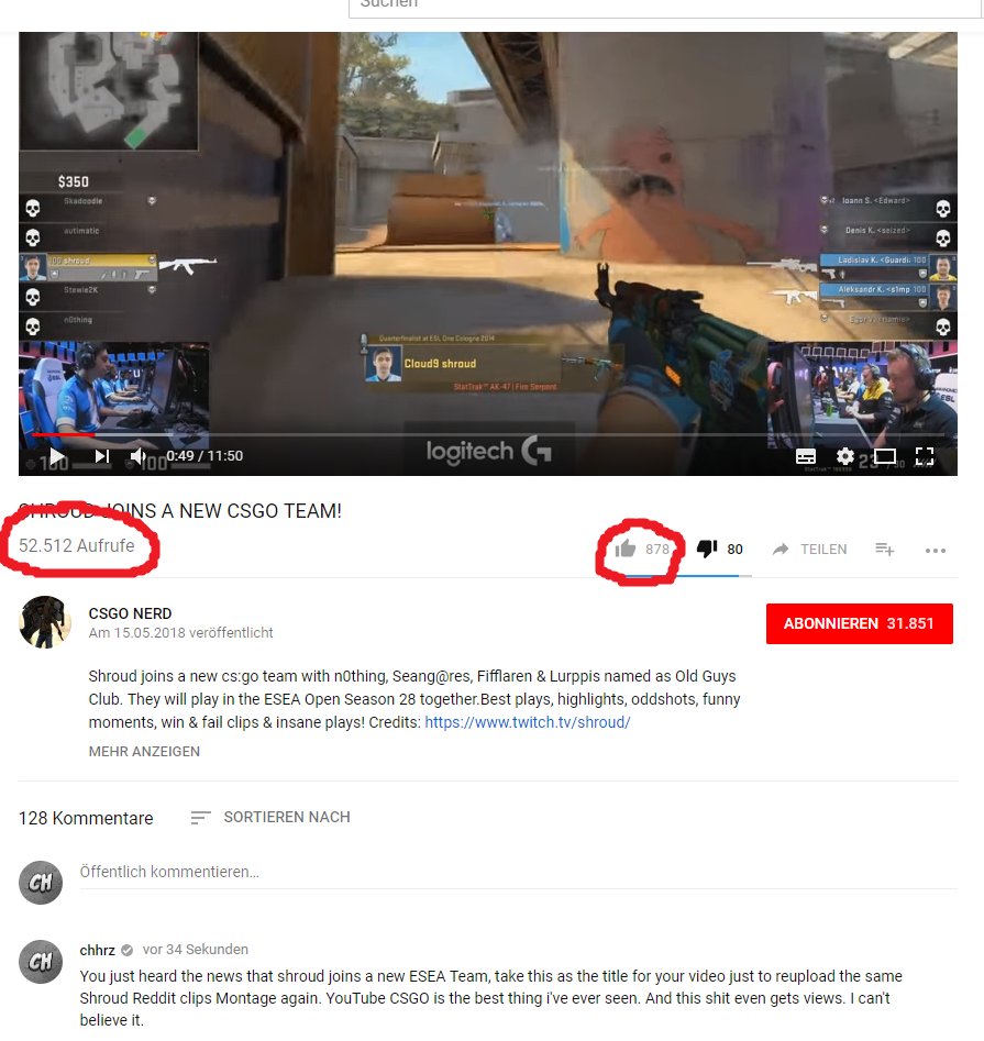 chhrz_'s tweet photo. CSGO YouTube in 2018. Unbelieveable https://t.co/Pntfp1JzFt