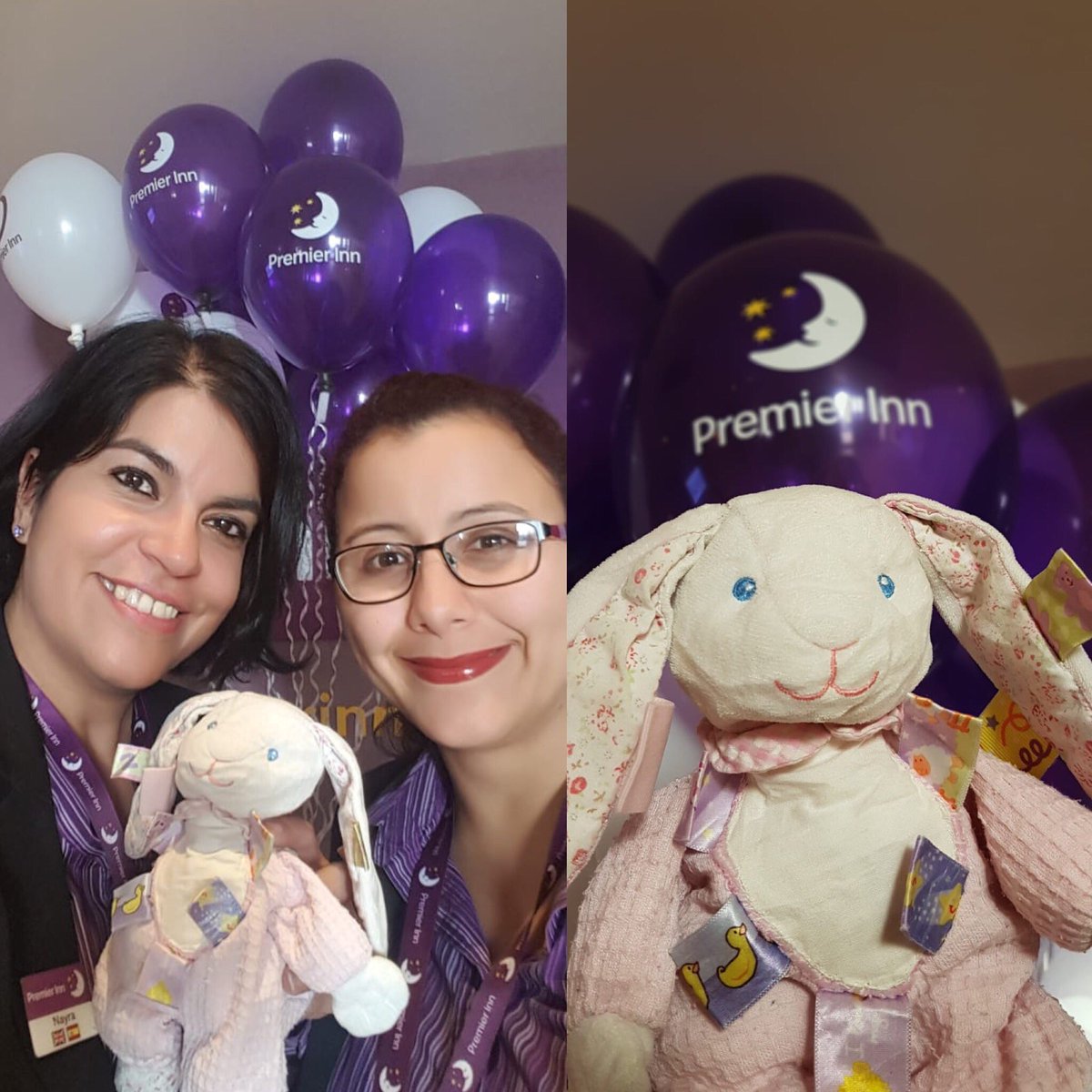 PremierInnVic's tweet photo. @RussHamper @premierinn We found your bunny 💜 and he will be on is way home very soon 💜💜💜 @nayrasosa @LaEs75 @LCS_PremierInn @LauraEvans81 @J_K_H_A_N https://t.co/13Lxz4Aw2m