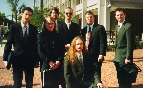 20 years ago today 7 hackers from the L0pht testified about cyber security on Capitol Hill. <a href="/spacerog/">Space Rogue</a> <a href="/joegrand/">Joe Grand</a> <a href="/WeldPond/">Chris Wysopal</a> &amp; <a href="/dotMudge/">Mudge</a> will return on 5/22/18 to discuss what has improved what hasn’t. netcaucus.org/event/a-disast…
