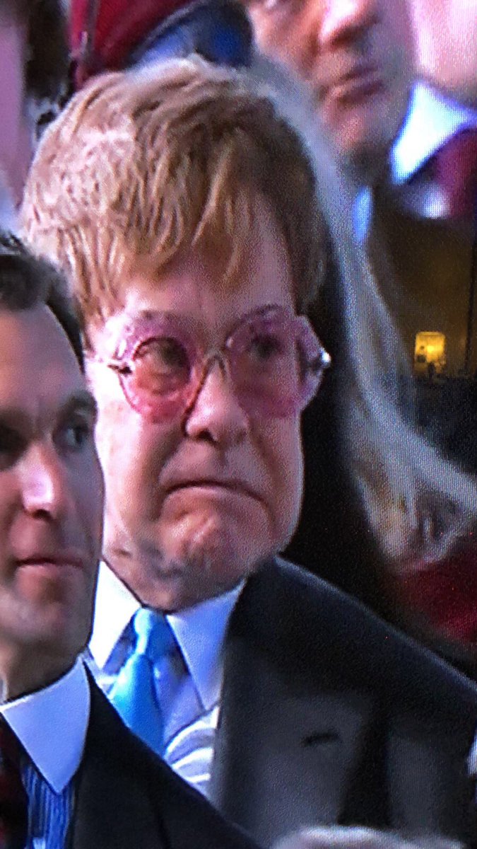 When it’s not quite the wedding you were expecting #royalwedding #EltonJohn #HarryandMeghan what was all that #gobshite speech???
