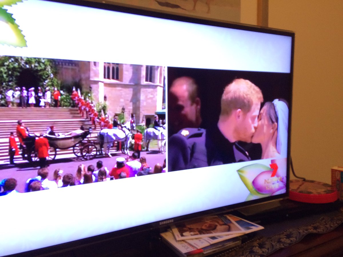 min_ette's tweet photo. Beautiful bride and handsome prince! Congrats Harry and Meghan, I have so much love in my heart watching your happy union 💖💖💖#RoyalWedding live https://t.co/iNW66qjpwq