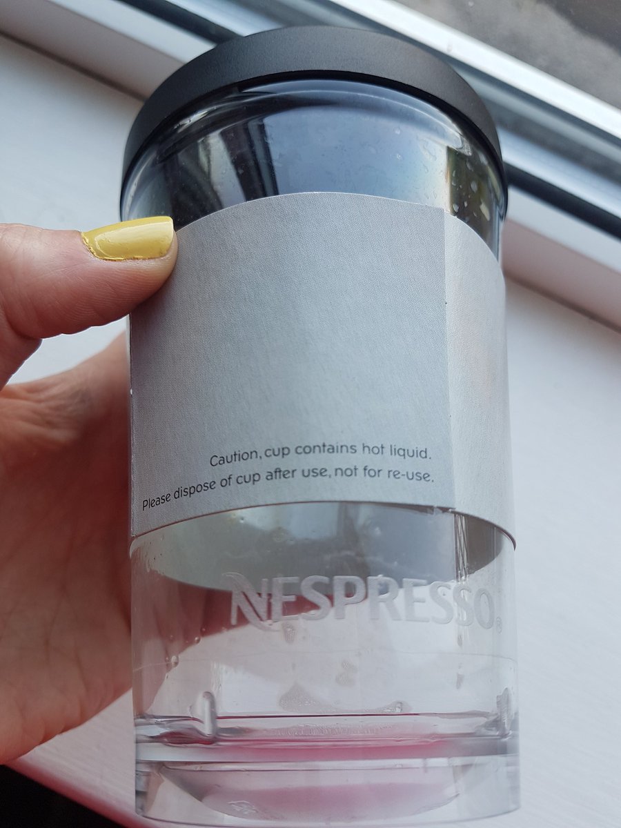 JonesBriony's tweet photo. @Nespresso @NespressoUK After being offered a coffee to try in store I was automatically given this single use plastic takeaway cup. What's going on? #plasticfree #BluePlanet2 https://t.co/oE3wSiop0i