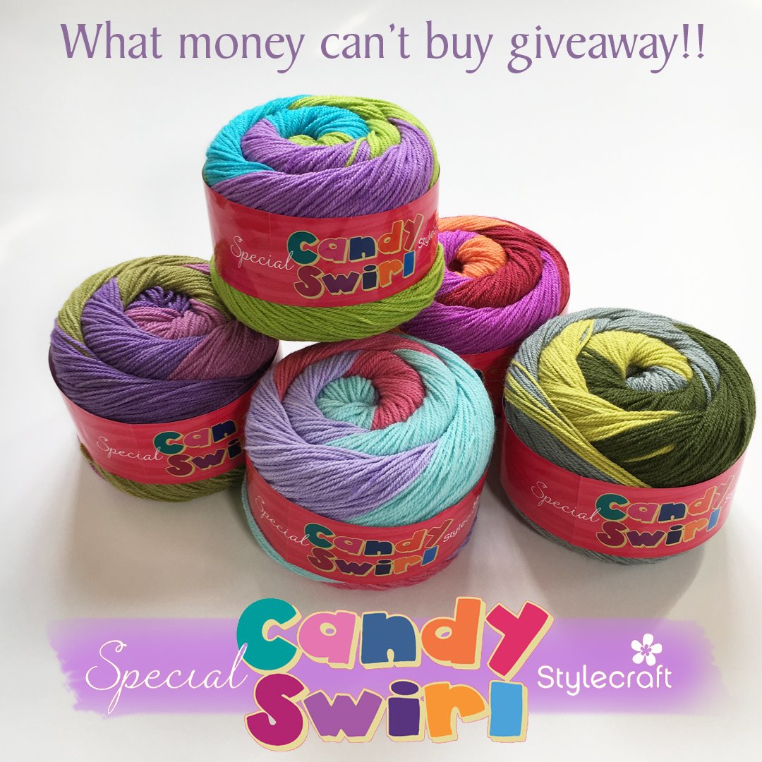 StylecraftYarn's tweet photo. We have 5 limited edition shades of Candy Swirl that you may like. Would you like to win 3 balls of your favourite shade?
To win, we want you to like, retweet and comment telling us which is your fave shade &amp; telling us what you would name it. #CandySwirlGiveaway #giveaway https://t.co/o3GGkTfcKh
