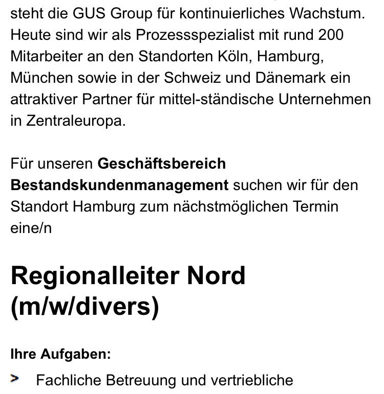 Never seen bevor - daher 👍🏻 für die Geschlechtsangabe im Titel der Anzeige. #gender #diversity #gus-group