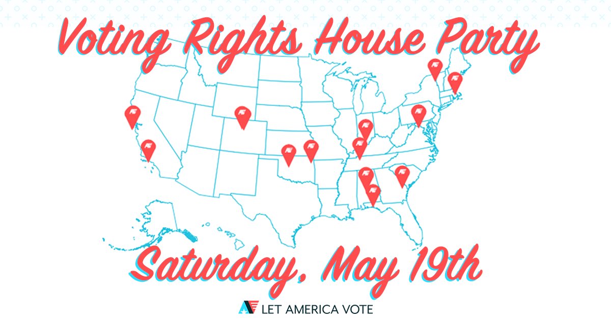 LetAmericaVote's tweet photo. Are you at a Voting Rights House Party today? Text photos from the event to 44939. https://t.co/kpMLKXDuy3 https://t.co/huw42UFjDz