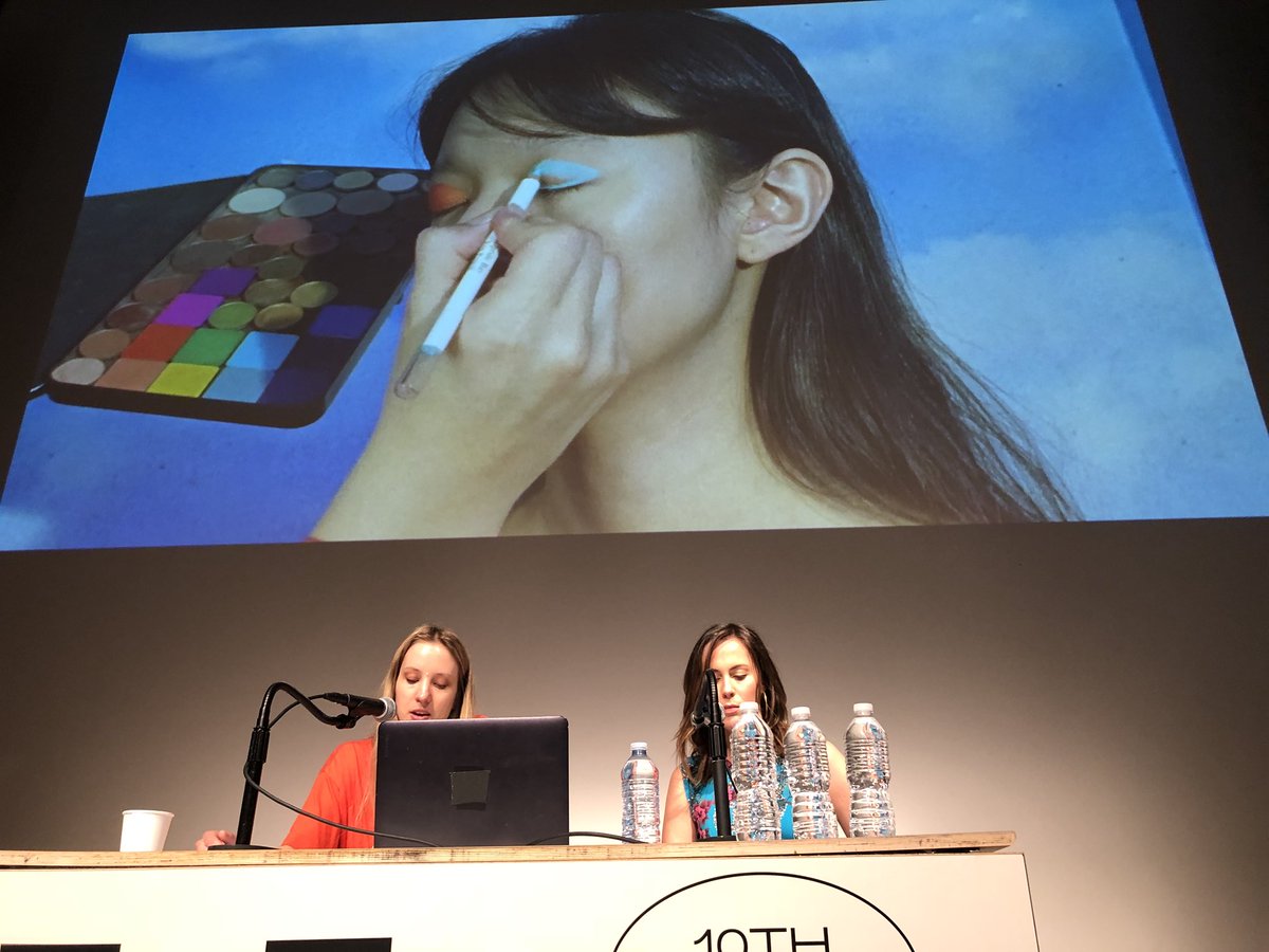 newmuseum's tweet photo. .@Cwynars and @glossier’s Cierra Sherwin created a make-up tutorial video as a way to probe beauty standards throughout modern history—from Kodak’s early color balancing to today’s YouTube beauty influencers. #7on7NYC https://t.co/fj3wLb3kSd