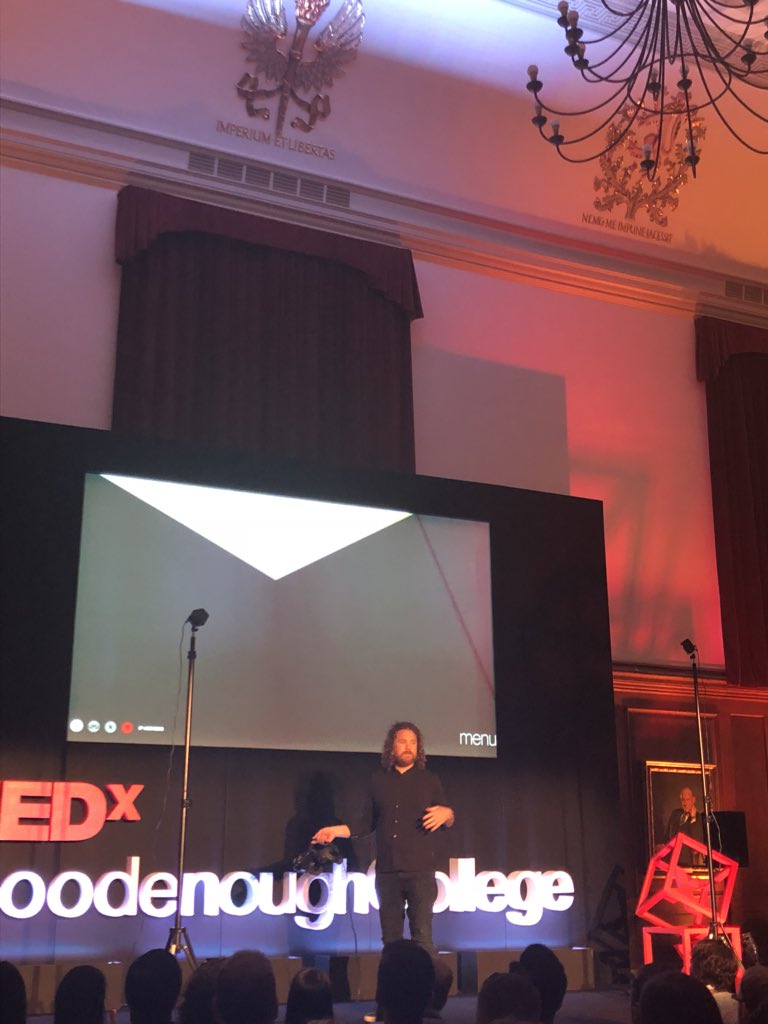 tedxgoodenough's tweet image. Our next speaker, Richard Seale, talking about design using live VR technology! Audiences are watching a car being designed in real-time! #VR #TEDxWhatNext