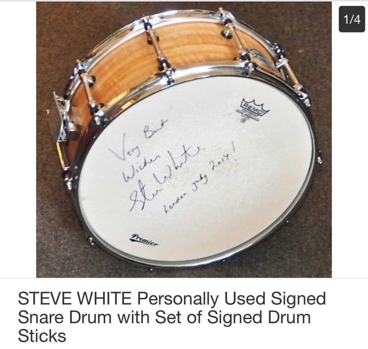 Annos_Africa's tweet photo. BID NOW!

WONDERFUL AUCTION ITEMS!

OWN a drum by legendary drummer STEVE WHITE @drummerwhitey Proceeds to our children's art education charity 🥁TY for kind donation - Steve &amp;
@sally_lindsay ❤️

ALSO AVAILABLE- SIGNED drum skin from RINGO STARR 🙌 

https://t.co/7SLtyymYIb https://t.co/6AQodt8fcc