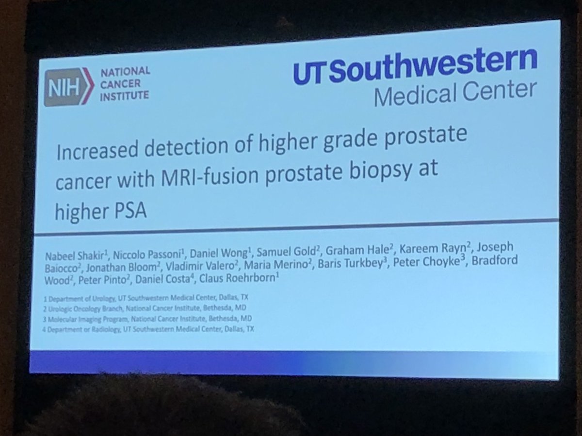 UTSWUrology's tweet photo. @nmpassoni presenting on MRI-fusion. @clausroehrborn @PeterPintoMD #AUA18 #AUA2018 https://t.co/c9LpG3kTac