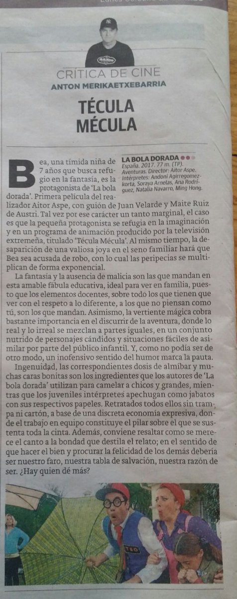 Si que hay críticos de cine , de verdad, en España que entienden de películas para niños y son honestos.Pero bueno es lo que hay no todo el monte es orégano.