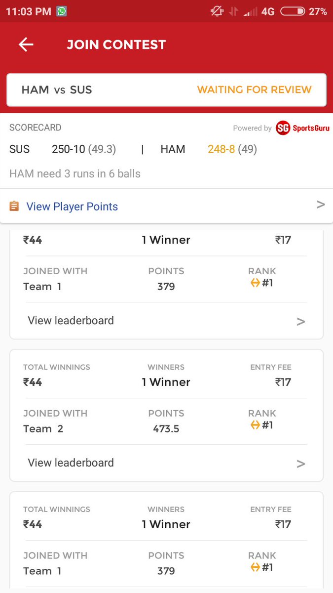 _shashisingh's tweet photo. @Patelvikesh664 Bhai,
Win all matches of #WORvsDER and #HAMvsSUS .
All credit goes to you.... Jai ho...👍 https://t.co/Y3ThnLYjvW