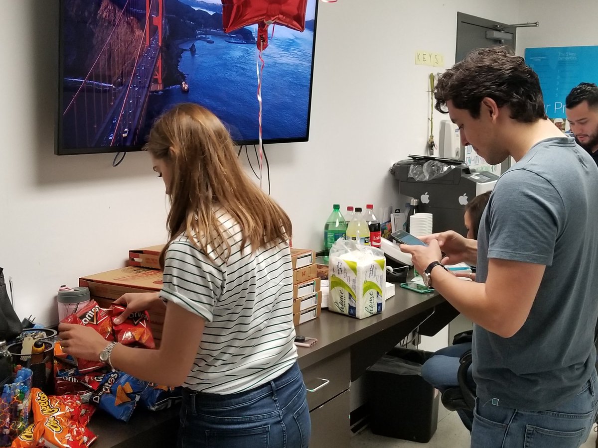 Celebrating Business Internet Sales Success with Paulina, Ivana and the South Arlington Team. Having a Saturday Pizza Party! Keep up the Good Work South Arlington Team!