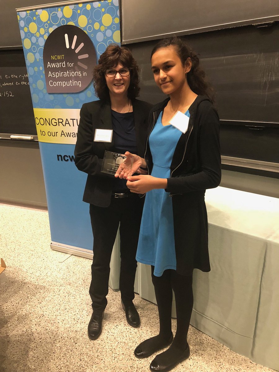 JCollinsMA's tweet image. Congratulations to Shreya Ahuja for being selected as an @NCWITAIC Honorable Mention awardee for her numerous contributions to technology! She received her award today at MIT! Yay!! @MHShornets #hornetschat #NCWITAIC  #WomenInTech #WomenInSTEM #proudteacher