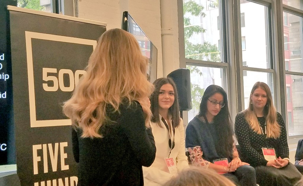 FlyTechnista's tweet photo. We're here at @500Startups #UNITYNYC, with these FLY #FemaleFounders; @RebeccaWoodcock @MariyaNuri @HeatherMarieNYC @IshveenAnand sharing thier experience about #funding and raising money!  #startups https://t.co/IjTJSfGVba