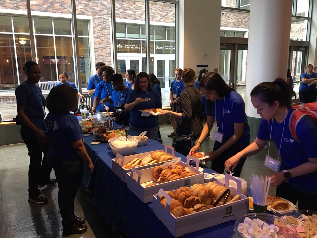 jessiet1023's tweet photo. Kicking off @TriangleWiSTEM #GSStemDayDuke with @DukeU @GirlScoutsNCCP @DukeEngineering @IBMVolunteers @CreditSuisse #skillsbuild
Thank you volunteers! And thank you sponsors for making this possible and for the yummy breakfast!! https://t.co/Z7lHv3q3jn