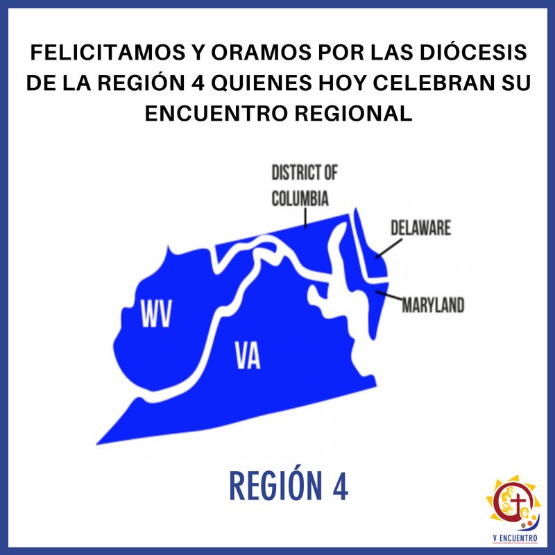 ENAHVE's tweet photo. Oremos por las diócesis de la Región 4 quienes hoy inician su Encuentro Regional. Los delegados representan a las diócesis de Delaware, Maryland  y el Distrito de Columbia. #VEncuentro #recoss #recossvencuentro #maryland #deleware #districtofcolumbia https://t.co/ORgVPQqrF8
