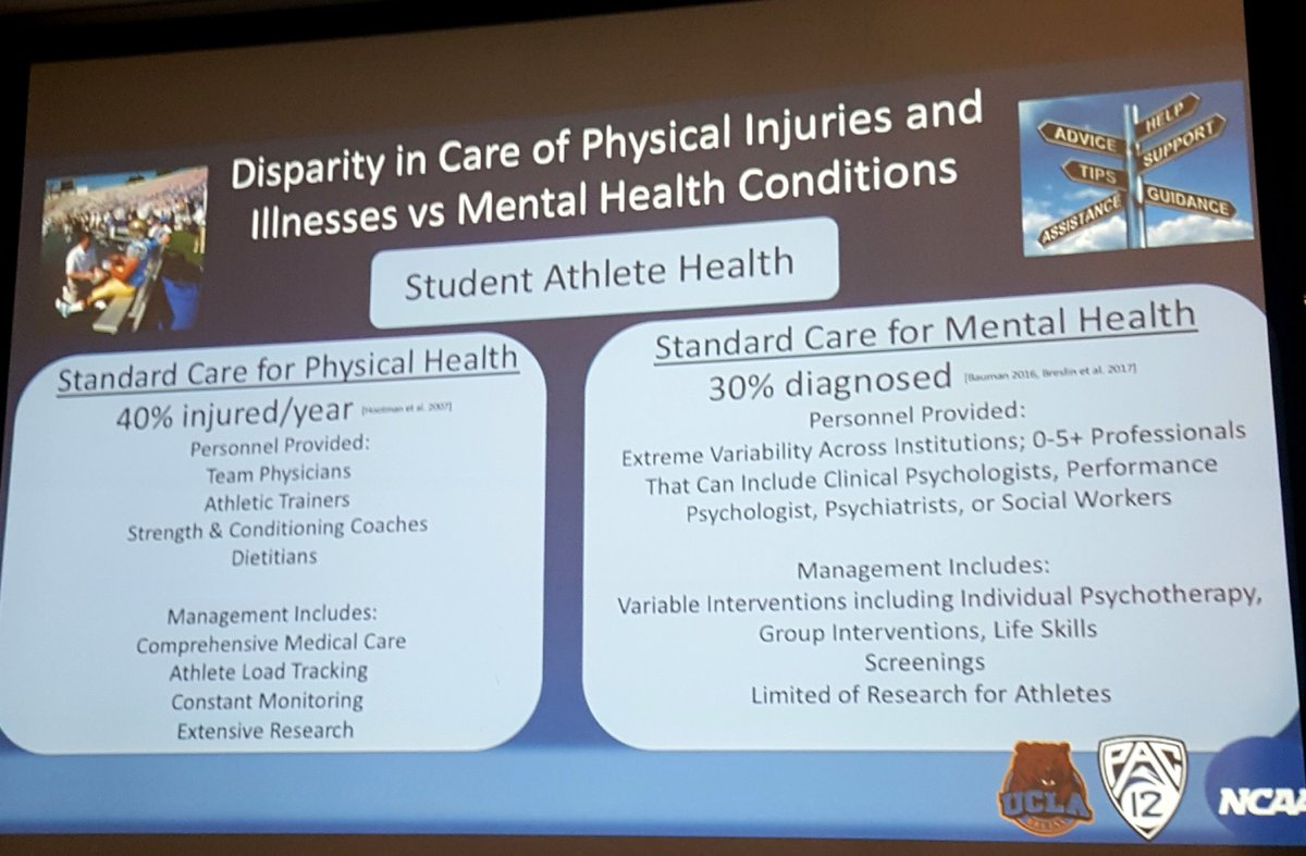 griz1's tweet photo. Is there a double standard in our approach to physical injuries vs #mentalhealth in #studentathletes? @AmickMichael @pac12 #Pac12SAHC @UCLAHealth @UCLAAthletics @UCLAMCH #BrainSPORT @NCAA_SSI https://t.co/lFmBRDJ39y