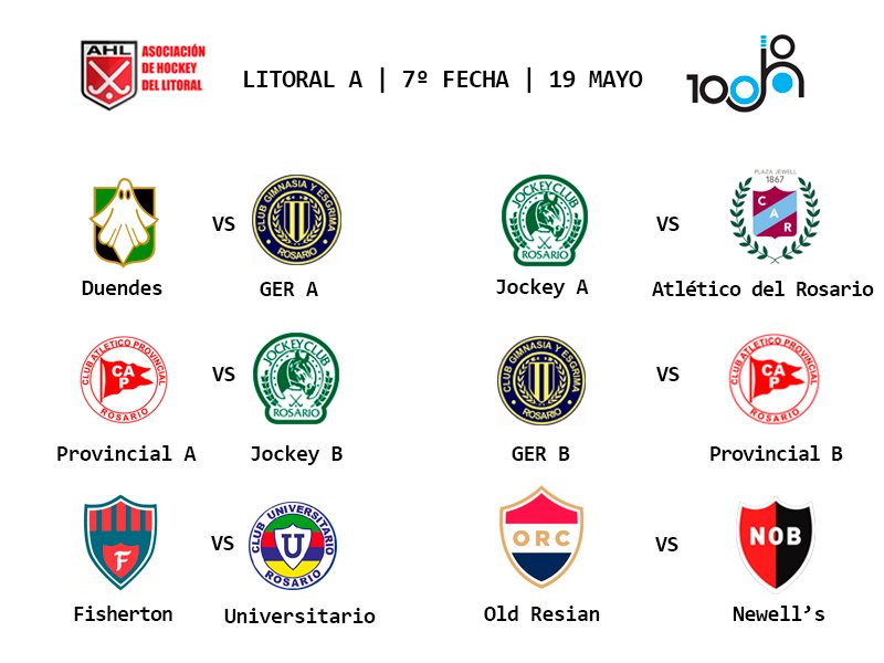 #LitoralA #Fecha7 <a href="/ClubAProvincial/">Club Atlético Provincial</a> <a href="/plazajewell/">Plaza Jewell</a> @CANOBoficial <a href="/_oldresianclub/">Old Resian Club</a> <a href="/DuendesRC/">Duendes Rugby Club</a> <a href="/jockeyclubros/">Jockey Club Rosario</a> <a href="/miclubGER/">Club G.E.R</a> Fisherton Universitario