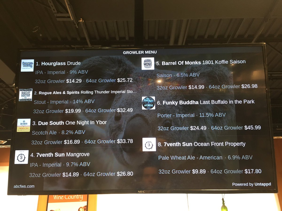 ABCBeerMikeP's tweet photo. My guess is you're going to need a #growler refill for tonight's @TBLightning game. Come check us out! https://t.co/dAqNOzHchV