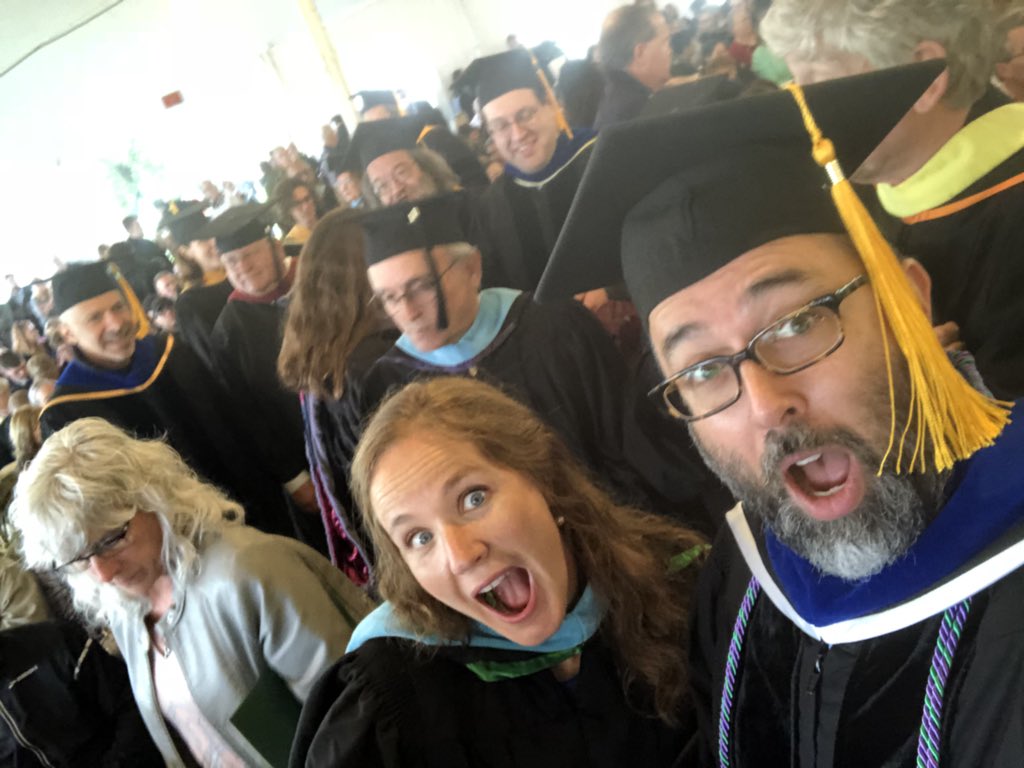 DrTimony's tweet photo. @DelVal commencement selfie #everyyear #delvalgrad #besties https://t.co/DDJdWI7qGJ