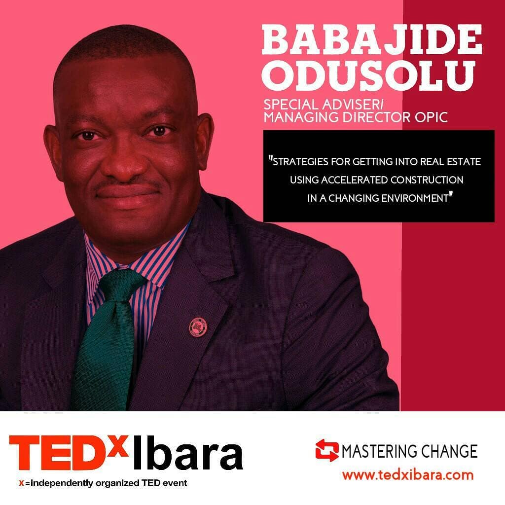 tedxibara's tweet photo. BabaJide Odusolu (@jodusolu)
The availability of Housing is said to be the sturdiest of footholds for economic mobility and we believe that the rapid creation of housing units is the soul to tackling shelter-related issues in our community.
#TEDxIbara #MasteringChange https://t.co/NzPCZl6wTG