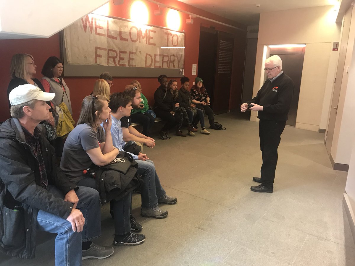 isaireland's tweet photo. Our last day with Pitt Community College and we are in Derry City, - and the Derry Civil Rights Story as told by the Bogside Artists @tomwillkev #studyabroadireland #instituteofstudyabroadireland #bogsideartists #pittcommunitycollege #pccglobal https://t.co/GD4QEdd1nM