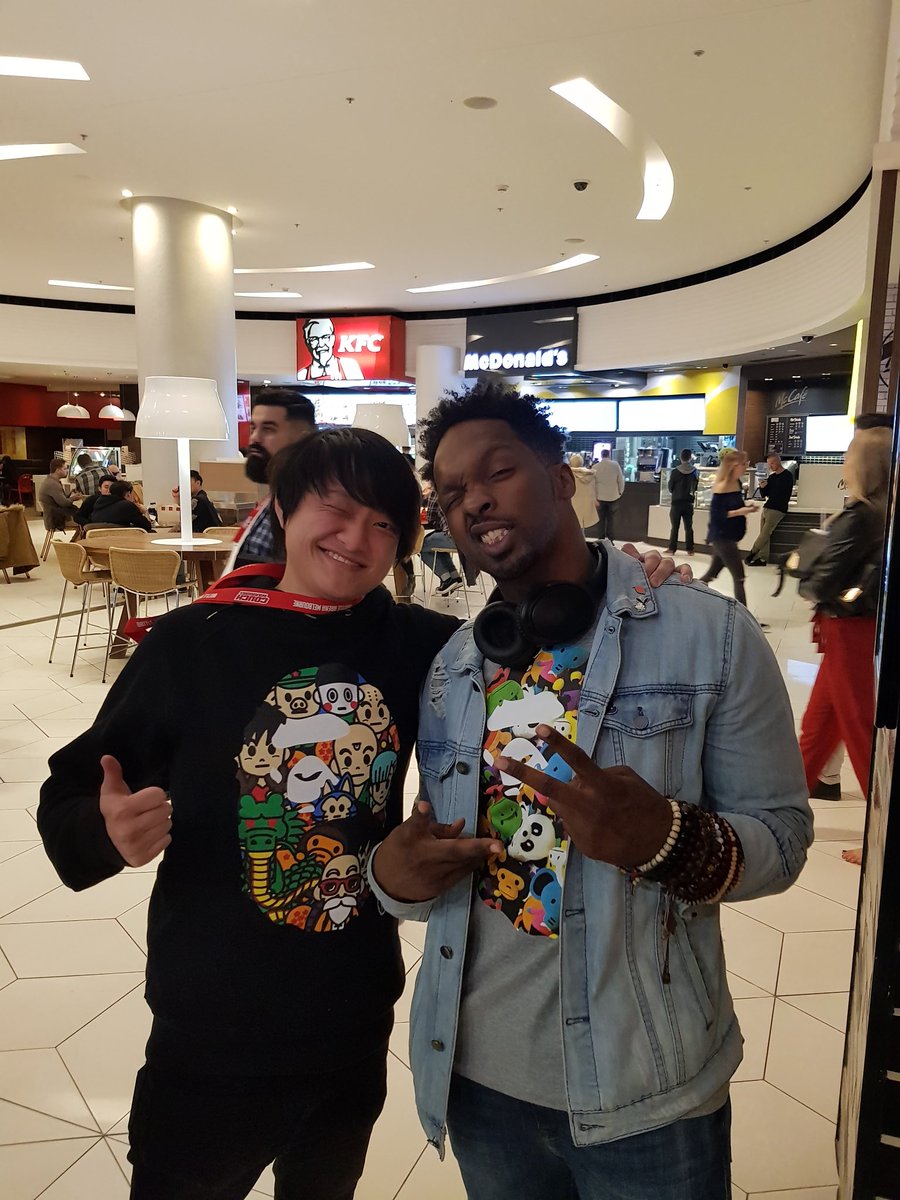 dreadtech's tweet image. Just the president of @CouchWarriors and @Tasty_Steve bonding over being hypebeasts #samebrand #bape #bam10