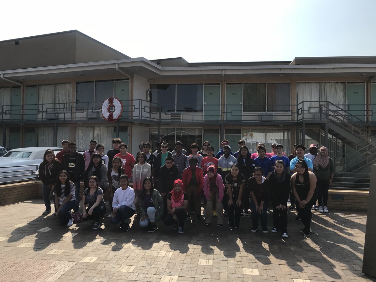SamTasbyLions's tweet photo. #TasbyScholarsSociety visiting the Lorraine Motel and Civil Rights Museum in Memphis, TN. @AudelacruzDISD @MRamirezDISD @VickeryMeadow https://t.co/vSgOwDcmW7