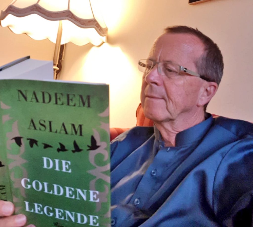 GermanyinPAK's tweet photo. #ramazan reading: nadeem aslam the golden legend. It really helps me to understand #pakistan better. Great novel! It's been translated into german! What are your favourite writers? https://t.co/R7GLHUkRIG