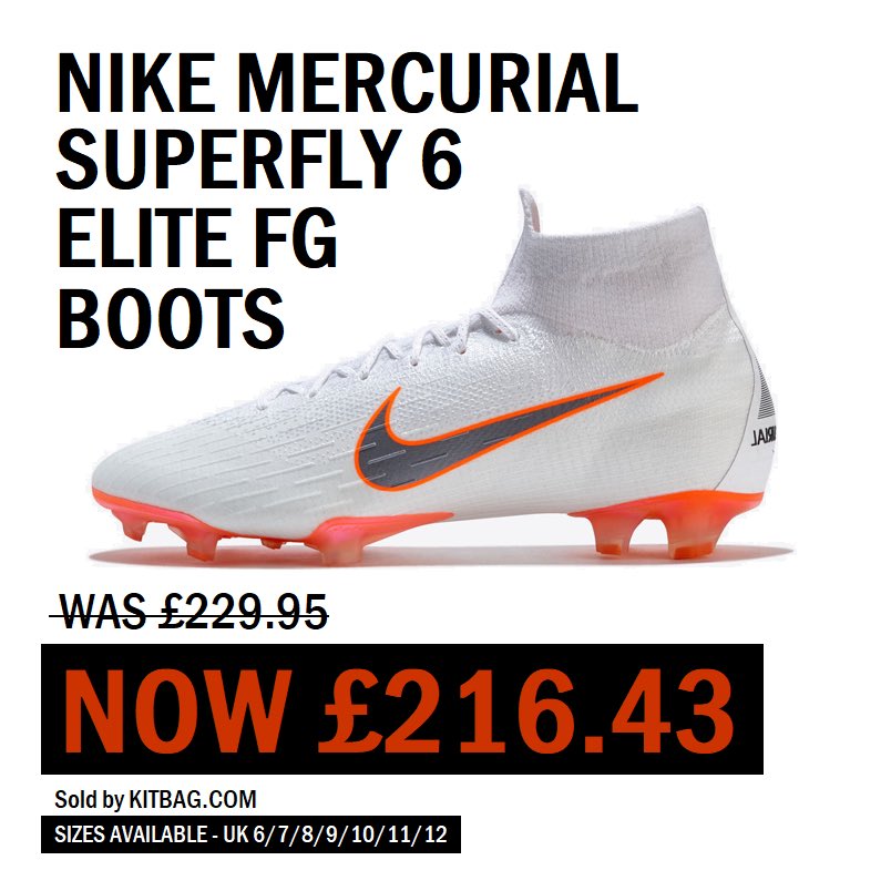 BootRoomDeals's tweet photo. NIKE MERCURIAL SUPERFLY 6 ELITE FG BOOTS - BEST PRICE £216.43 (RRP £229.95) - SAVE £13.52
---
#BOOTROOMDEALS #BOOTROOM #BOOTS #KITBAG #KITBAGFOOTBALL #KITBAGSOCCER #NIKE #NIKEFOOTBALL #MERCURIAL #SUPERFLY #FACUPFINAL #CHELSEA #MANUTD #KITBAGFC #POGBA #RASHFORD #HAZARD #ELITE https://t.co/VjAqHFJE7V