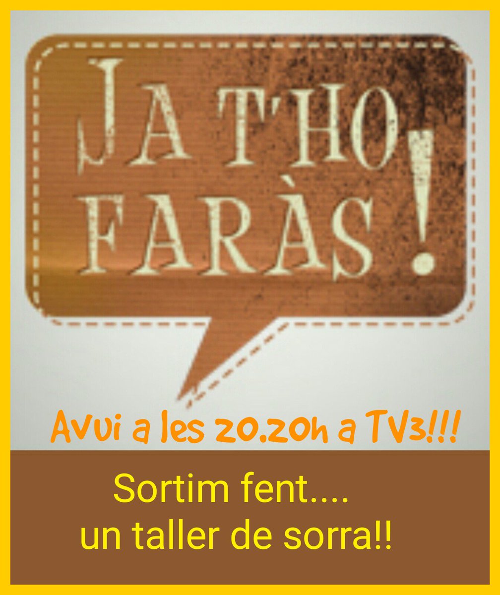 EscolaNovart's tweet photo. Ja ha arribat el dia!!! Avui dissabte a les 20.20h a #tv3 en #jathofaras explicarem els secrets de la técnica de la #sorra, no t'ho perdis!!!! #sortimalatele #alumnesnovart #tallersorra https://t.co/eTRHx6HXQu