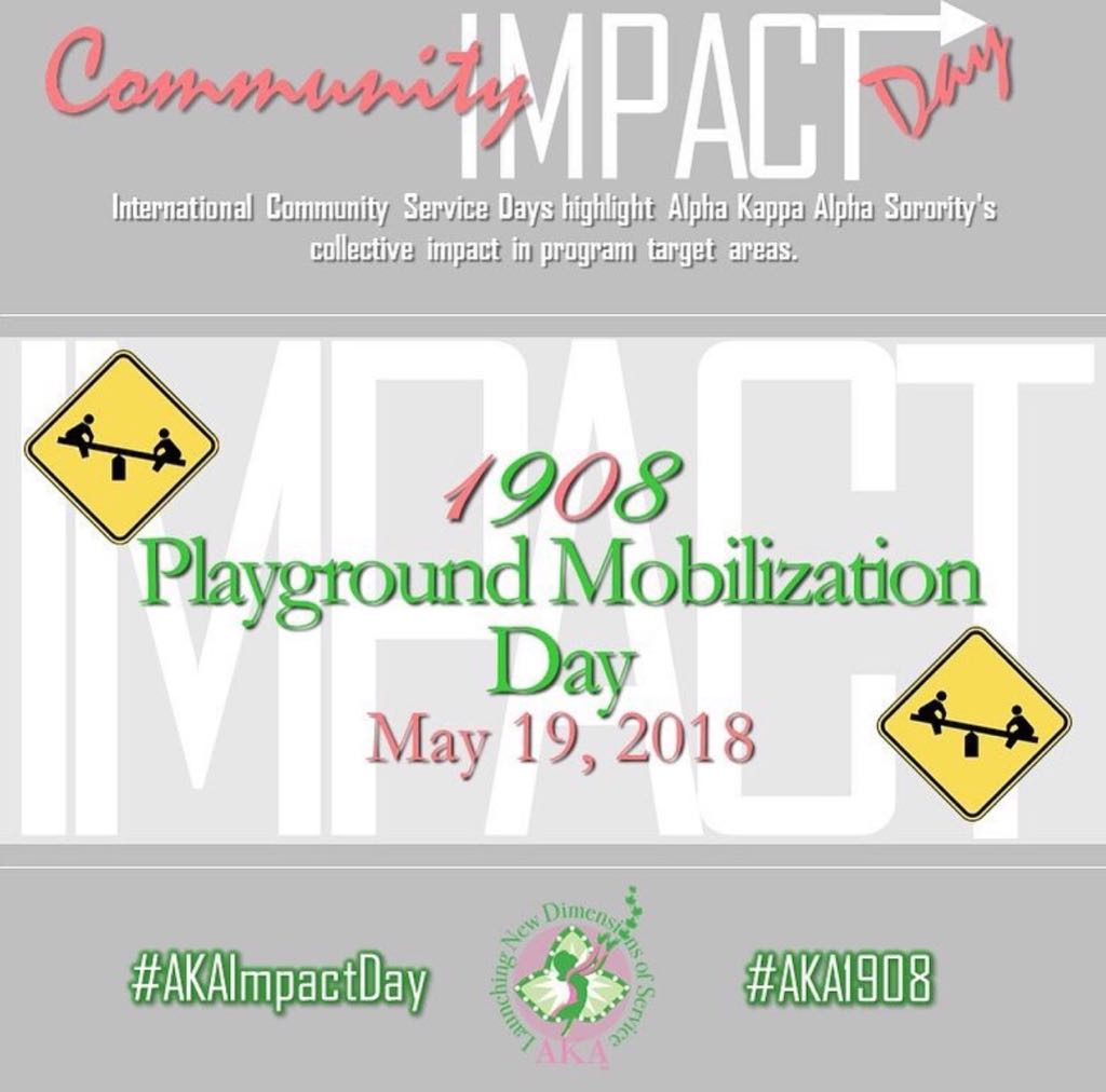 TauZetaOmegaAKA's tweet photo. Today is 1908 Playground Mobilization Day! This is Service Project #16 of 29 Moments of Service leading up to Alpha Kappa Alpha Sorority's 68th International Convention in July in Houston, TX. #AKA1908 #AKAImpact Day #AKA29Moments https://t.co/0O0ofpjOQR