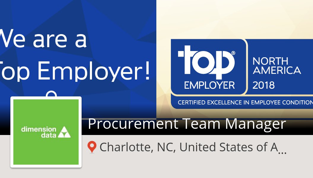 eaburacchio's tweet photo. #DimensionData is hiring! #Procurement #Team Manager in #CharlotteNCUnitedStatesofAmerica, apply now! #job https://t.co/GQRTbnTDzn https://t.co/e3dAGQpPpt