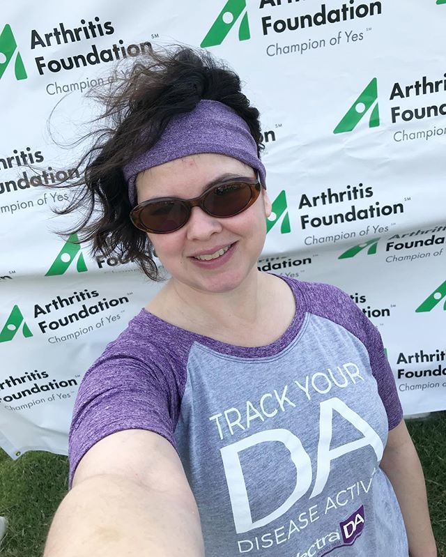 sewingscientist's tweet photo. Me Made May Day 19! Today I participated in the Walk to Cure Arthritis! Iβm wearing my #vectrada shirt I upcycled using the @duckbuttdesigns RAWR and some @znqfabric athletic brushed poly. Iβm walking to show that Iβm #redefiningra .
.
.
#fabric #sewing β¦ https://t.co/qBrRvJwAXI https://t.co/Eo6lpkN0B9