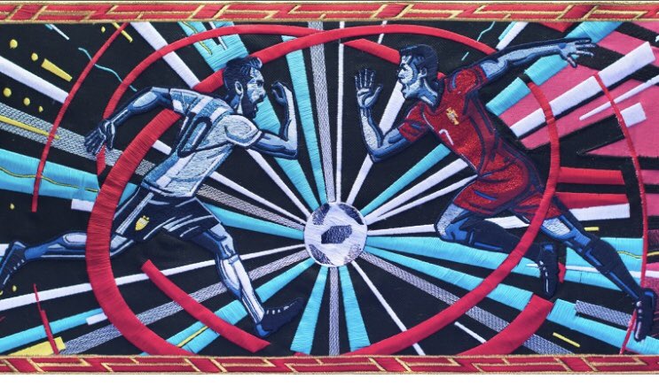CreativeReview's tweet photo. The BBC’s World Cup 2018 trailer features magical footie moments rendered entirely in embroidery. Here’s how it was made https://t.co/GdirgNX01a https://t.co/auJczlIztX