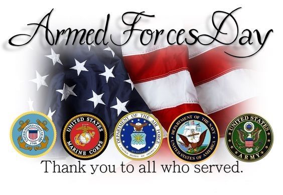 It's National Armed Forces Day, thanks to all who serve! #NationalArmedForcesDay #Army #Marines #Navy #CoastGuard #AirForce #ThankYou