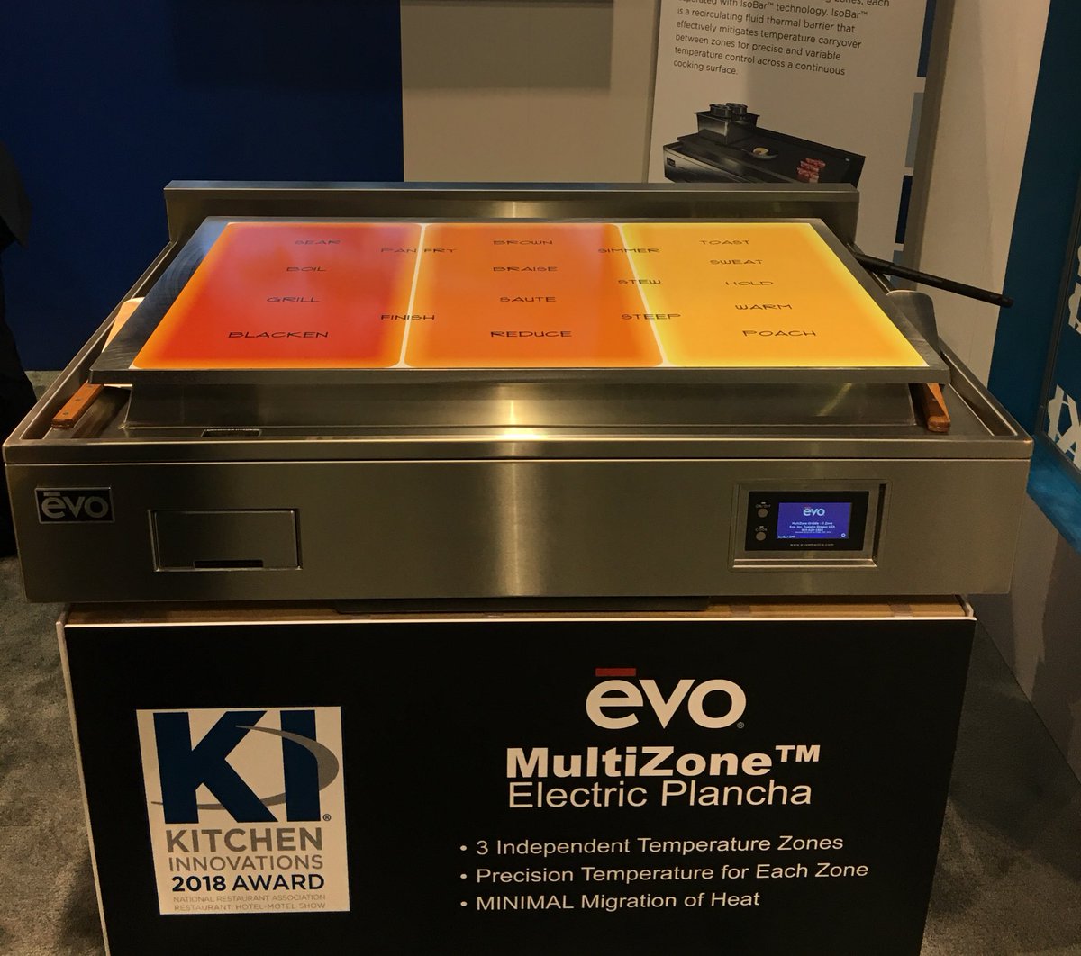 We are #FiredUp to show off why our multi zoned plancha is winning awards. Come check it out at booth 4176 at #NRAShow18 ! #evo #flattop #EVent #foodservice