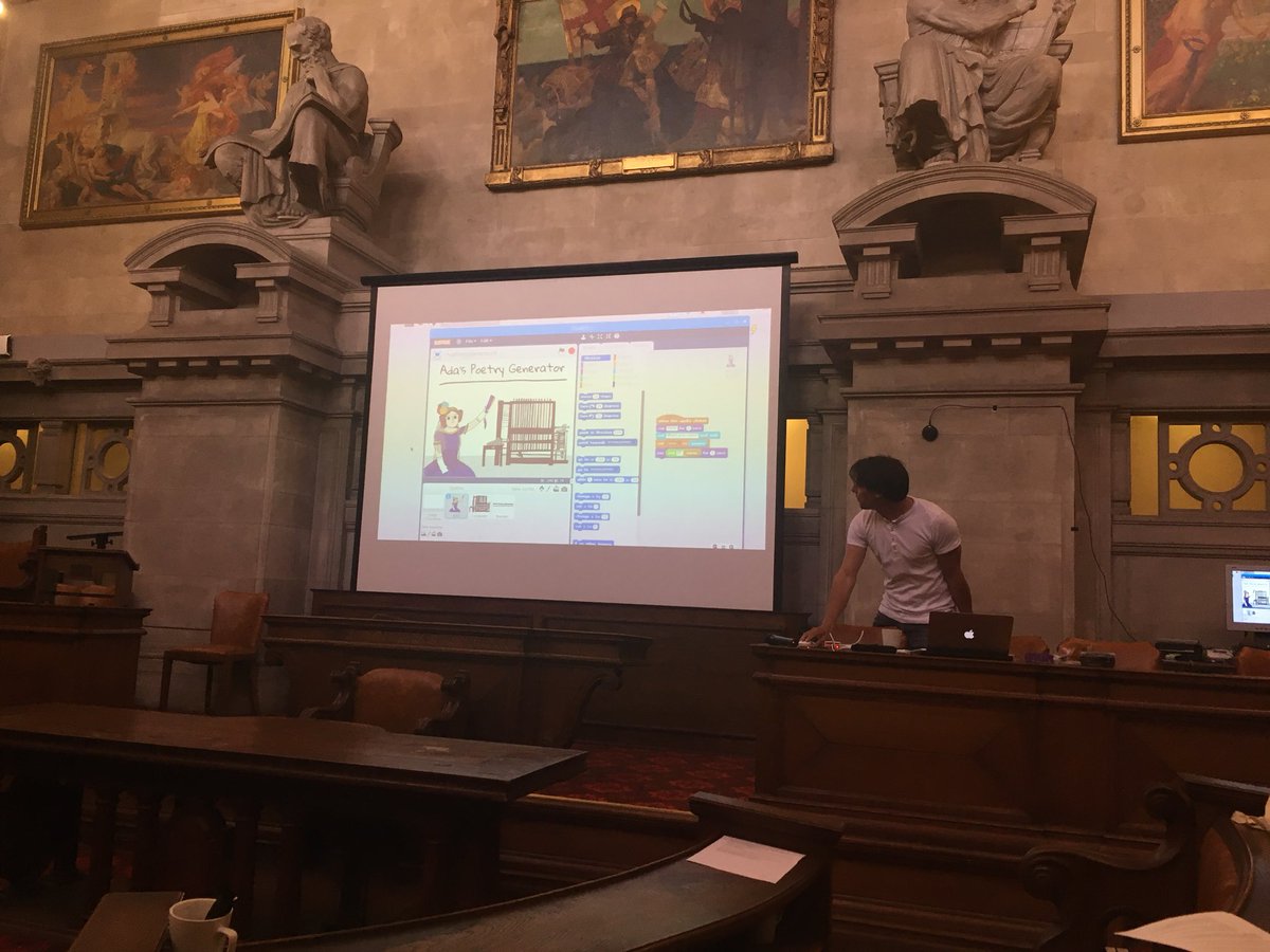 misswandalynn's tweet photo. Robot text machine code workshop! Thanks to Neil Monteiro, coding genius https://t.co/jyvdjVt4xn